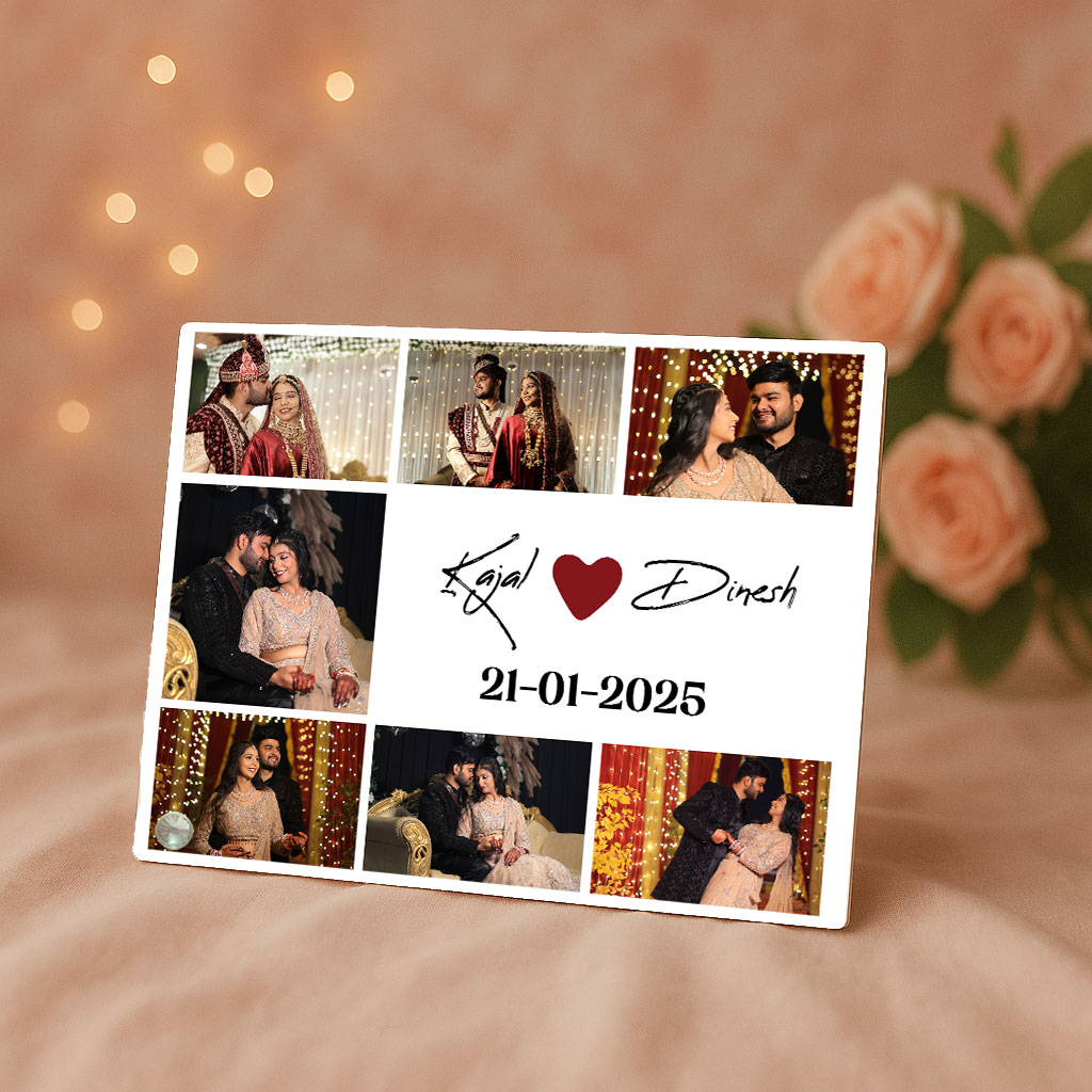 Love Timeline: Personalized Couple Photo Glass Frame